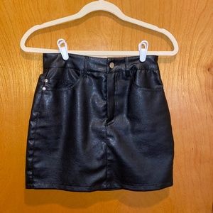 Lioness Black Faux Leather Skirt